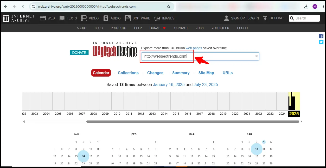 Analyze expired-domain in Wayback Machine