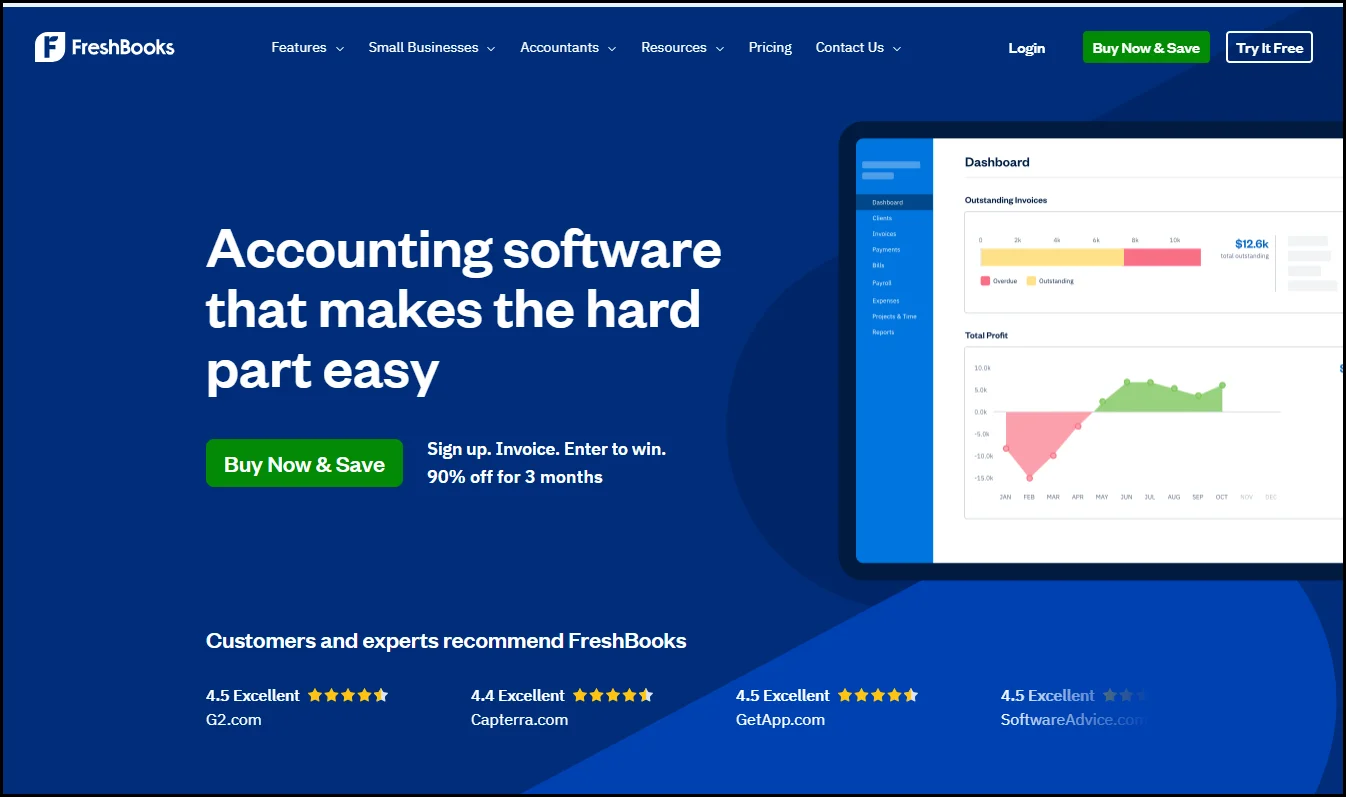 FreshBooks accounting software for everyday business, screenshot by author Mani Pathak