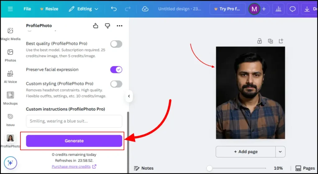 Use the Magic Edit tool