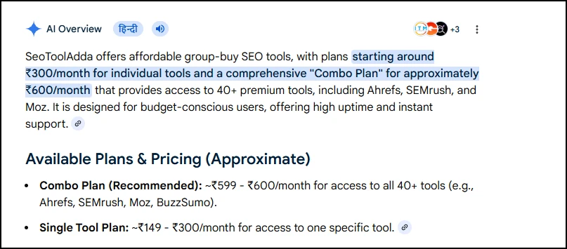 SeoToolAdda SEOtooladda Pricing