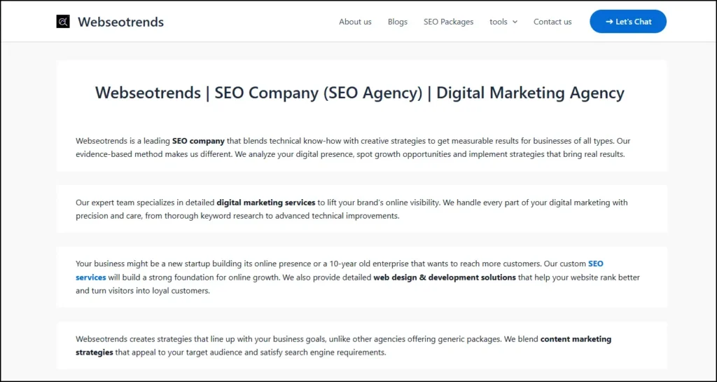 Webseotrends SEO blog content writing services for better search rankings