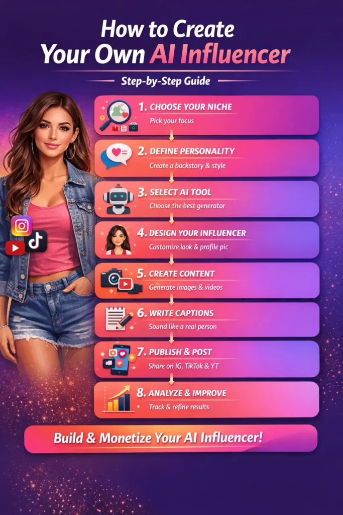 How to create your own AI influencer using an AI influencer generator step by step