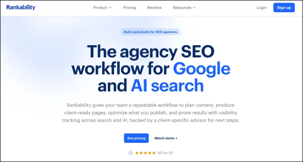 Rankability AI SEO Tool
