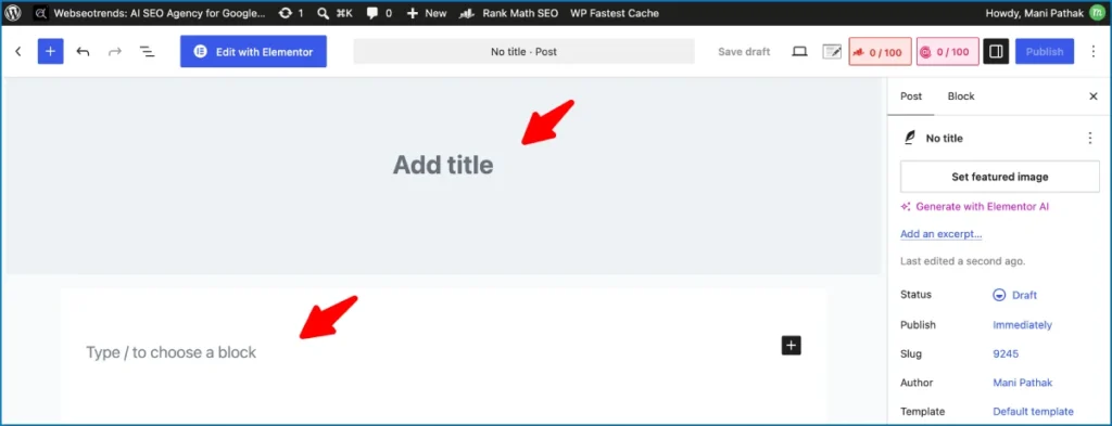how to start a blog Write Blog Post In WordPress