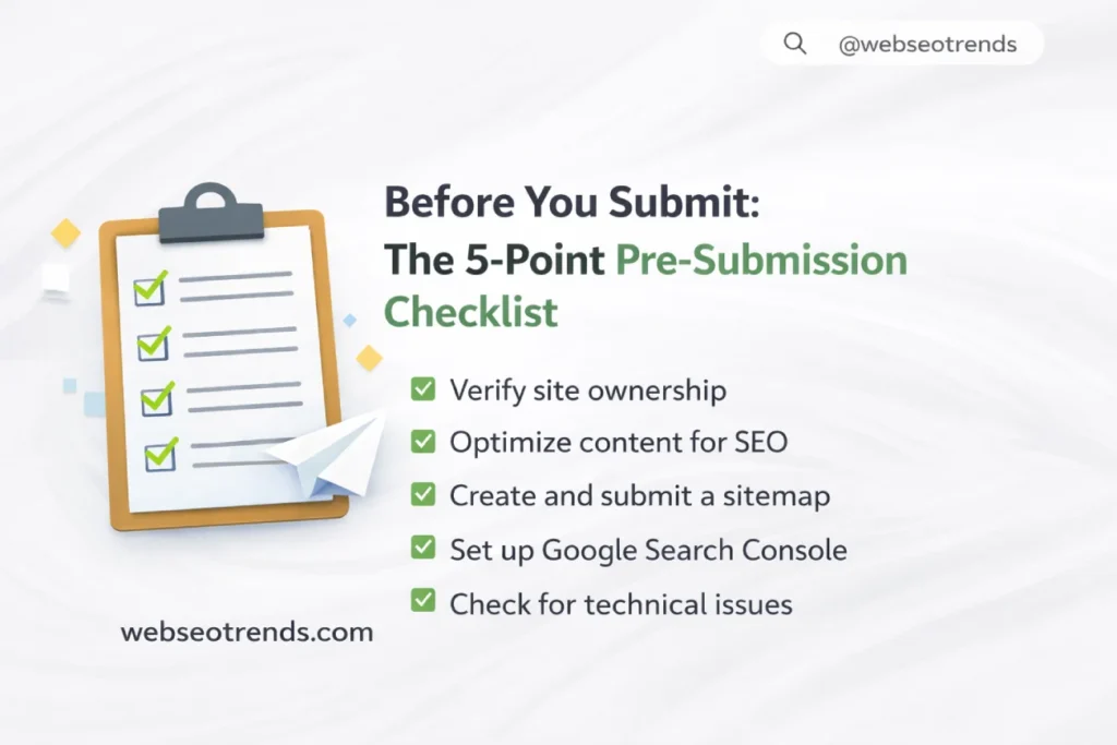 website pre-submission checklist before submitting website to search engines