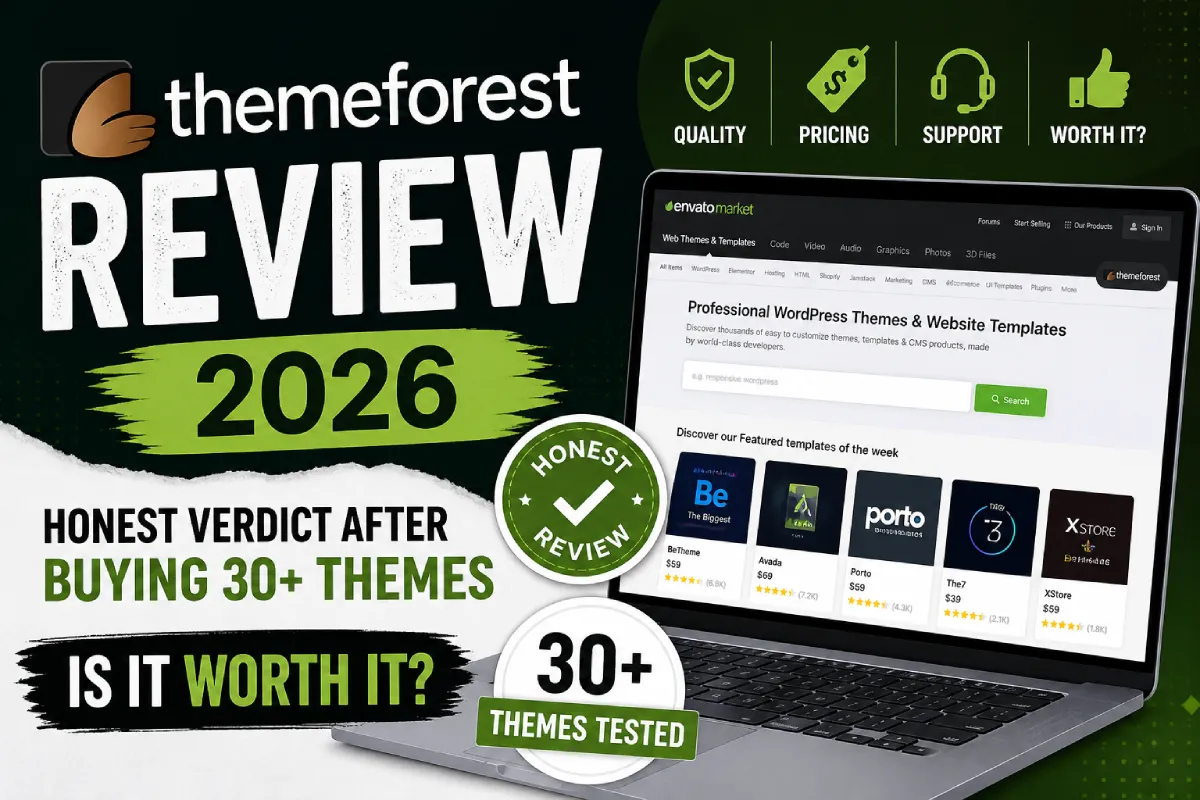 Preview image for ThemeForest Review 2026: Is It Worth It After Buying 30+ Themes? (Pros & Cons)
