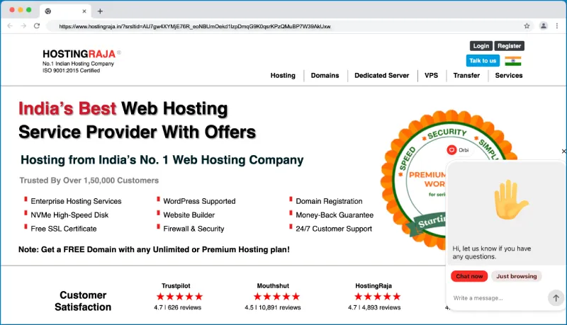 best web hosting india Hostingraja Indian Web Hosting