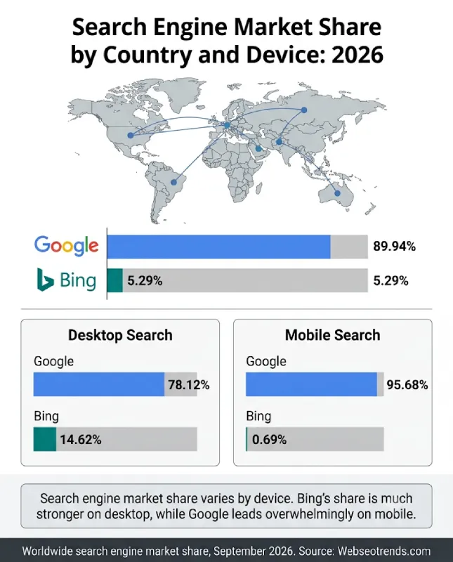 Search Engines Market Share 